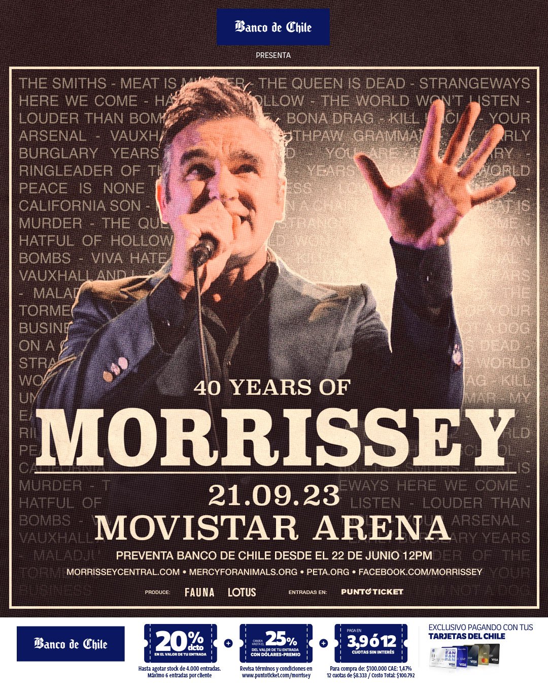 Morrissey anuncia su regreso a Chile setlist.cl