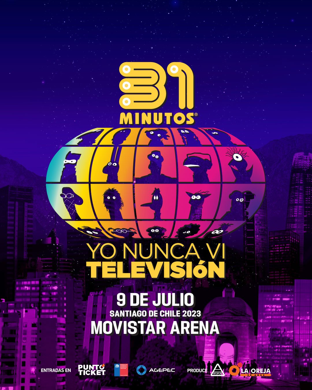 31 MINUTOS en Movistar Arena | Afiche