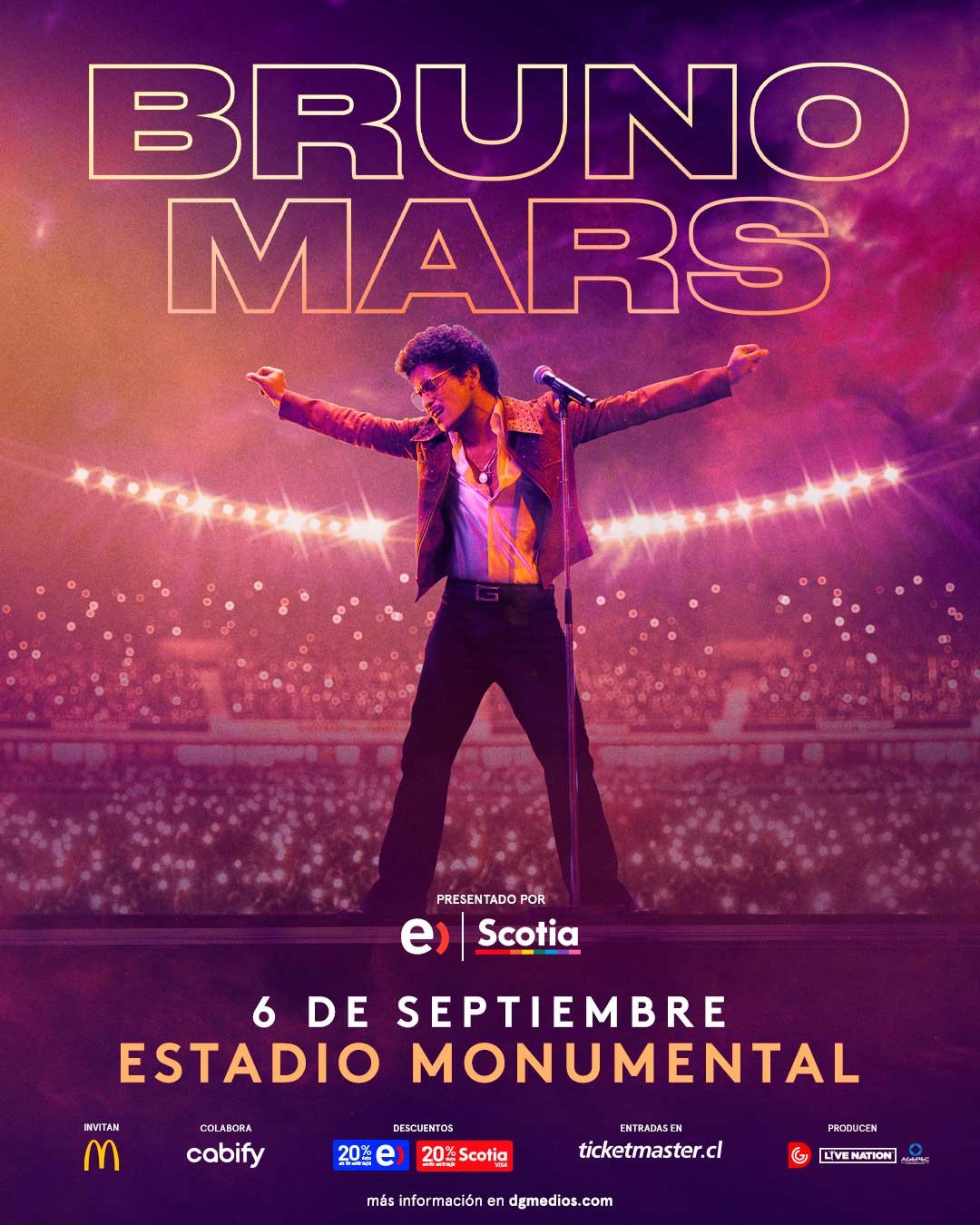 Bruno Mars en Chile | Afiche