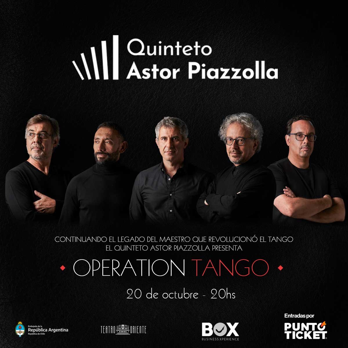El Quinteto Astor Piazzolla en Chile | Afiche