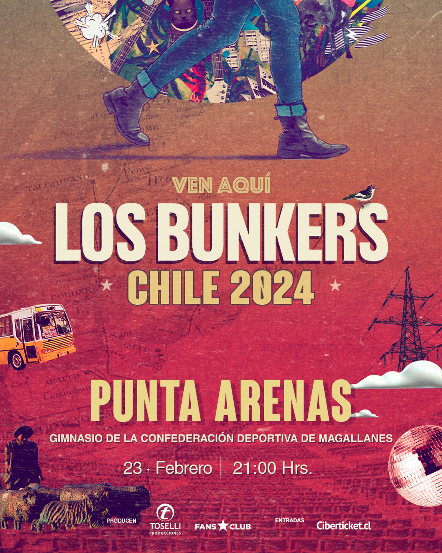 Los Bunkers @ Punta Arenas | Afiche