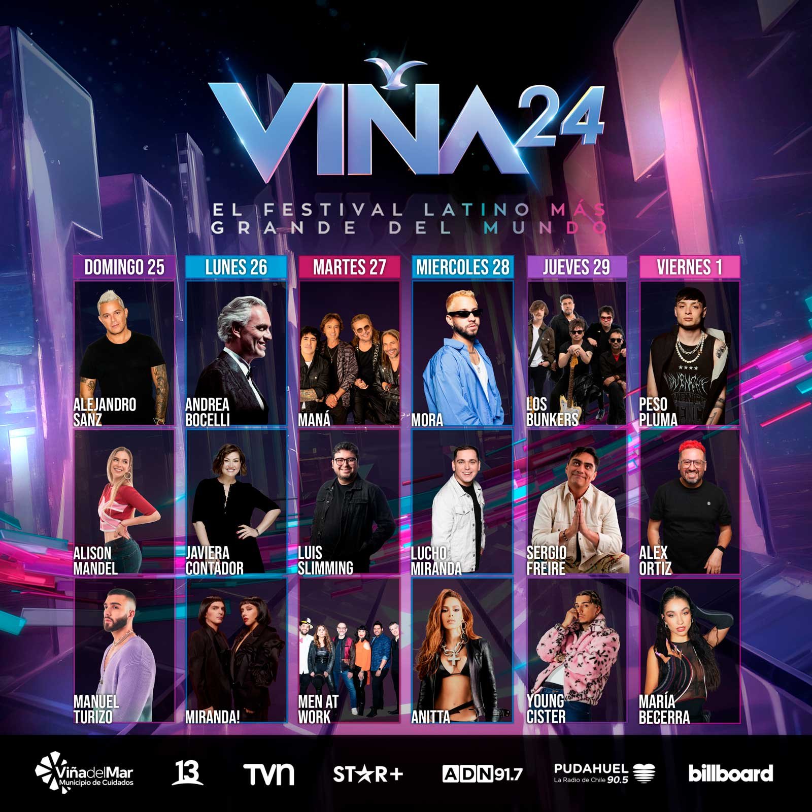 Viña 2024 | Grilla Completa
