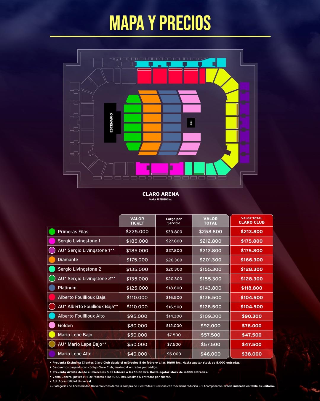 Sir Rod Stewart en Chile | Mapa y Precios