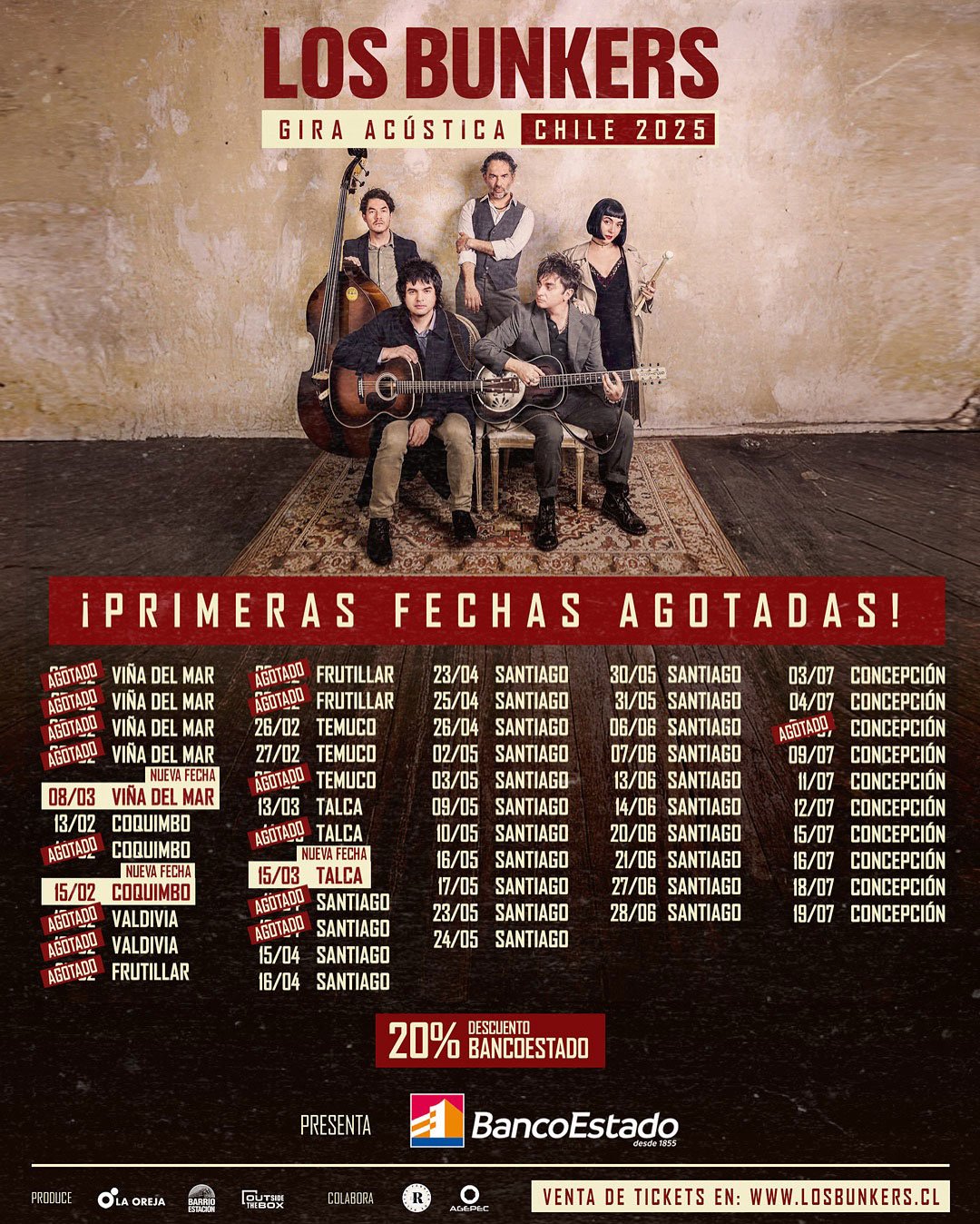 Los Bunkers Gira Acústica 2025