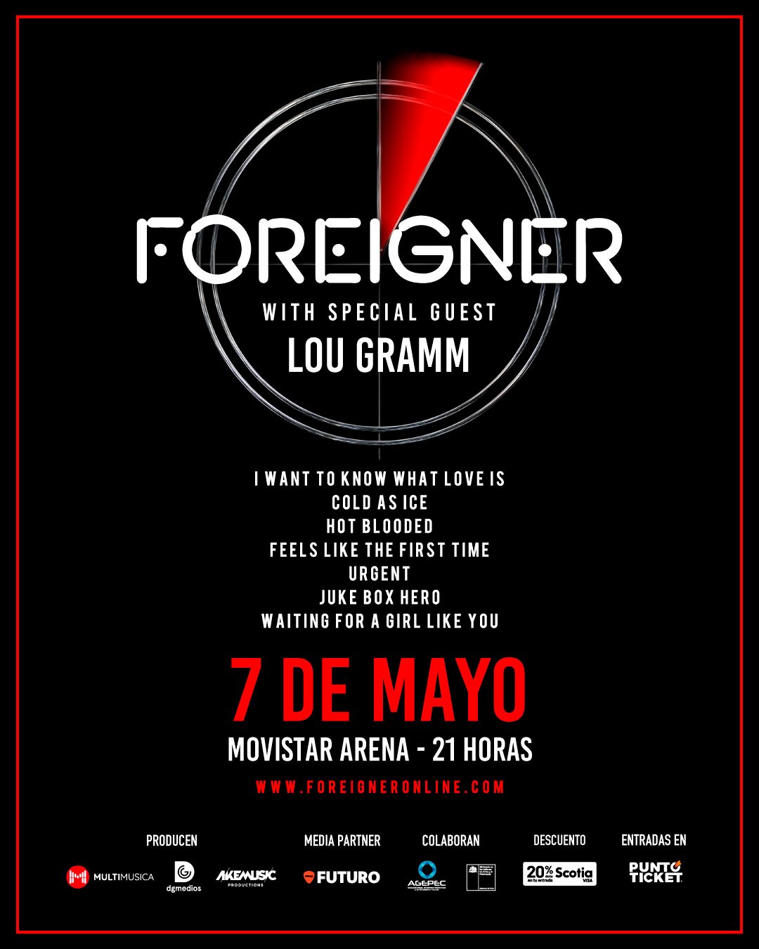 FOREIGNER en CHILE | Afiche
