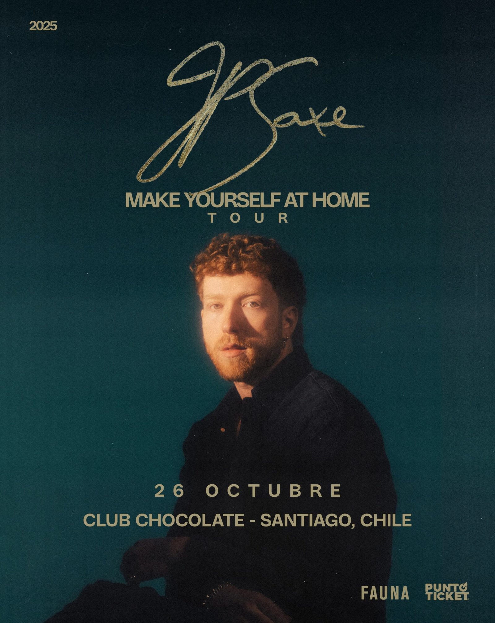 JP Saxe en Chile | Afiche