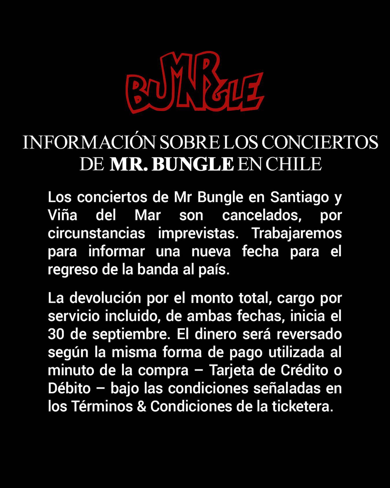 Mr. Bungle show cancelado