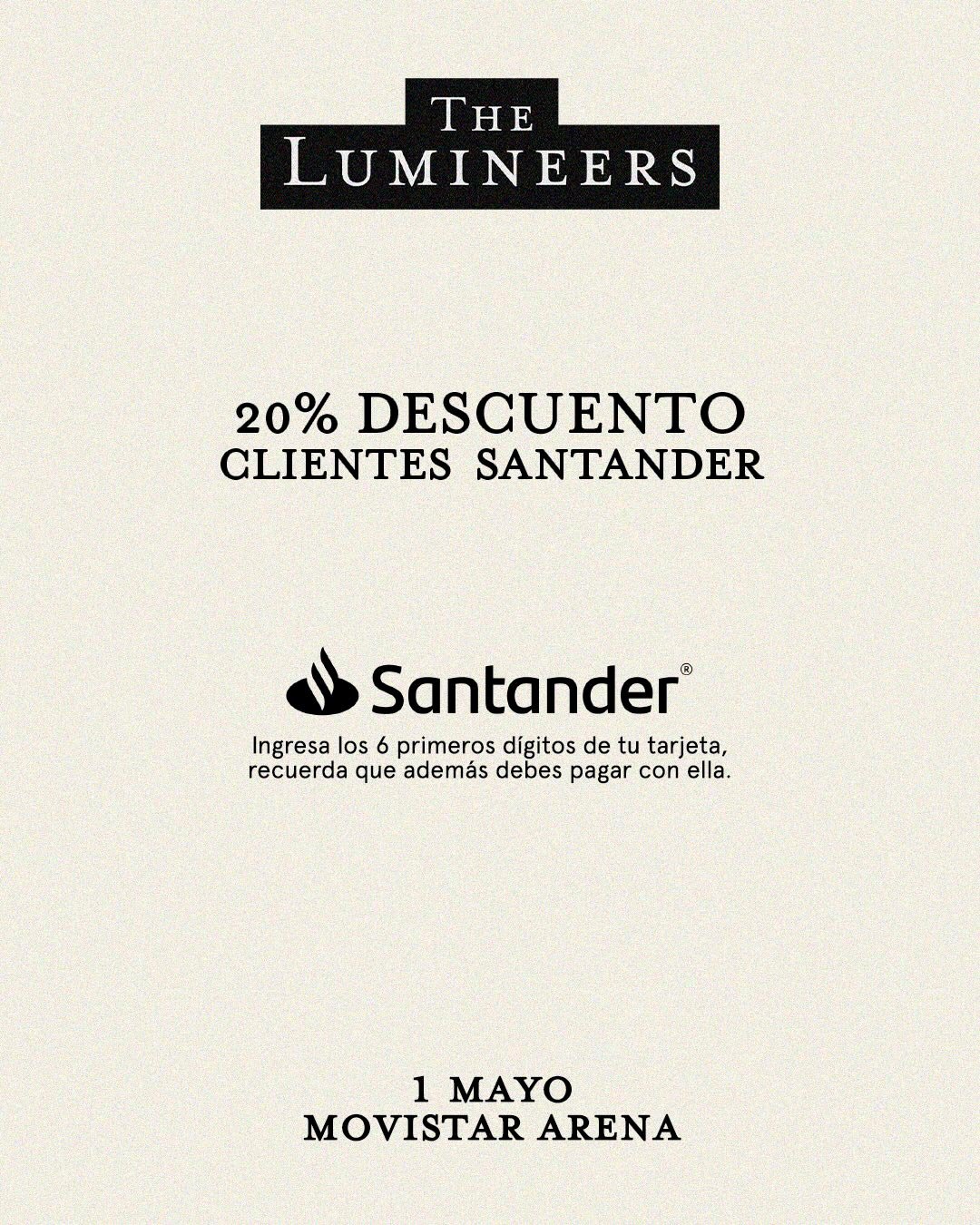 The Lumineers @ Movistar Arena |  DESCUENTO