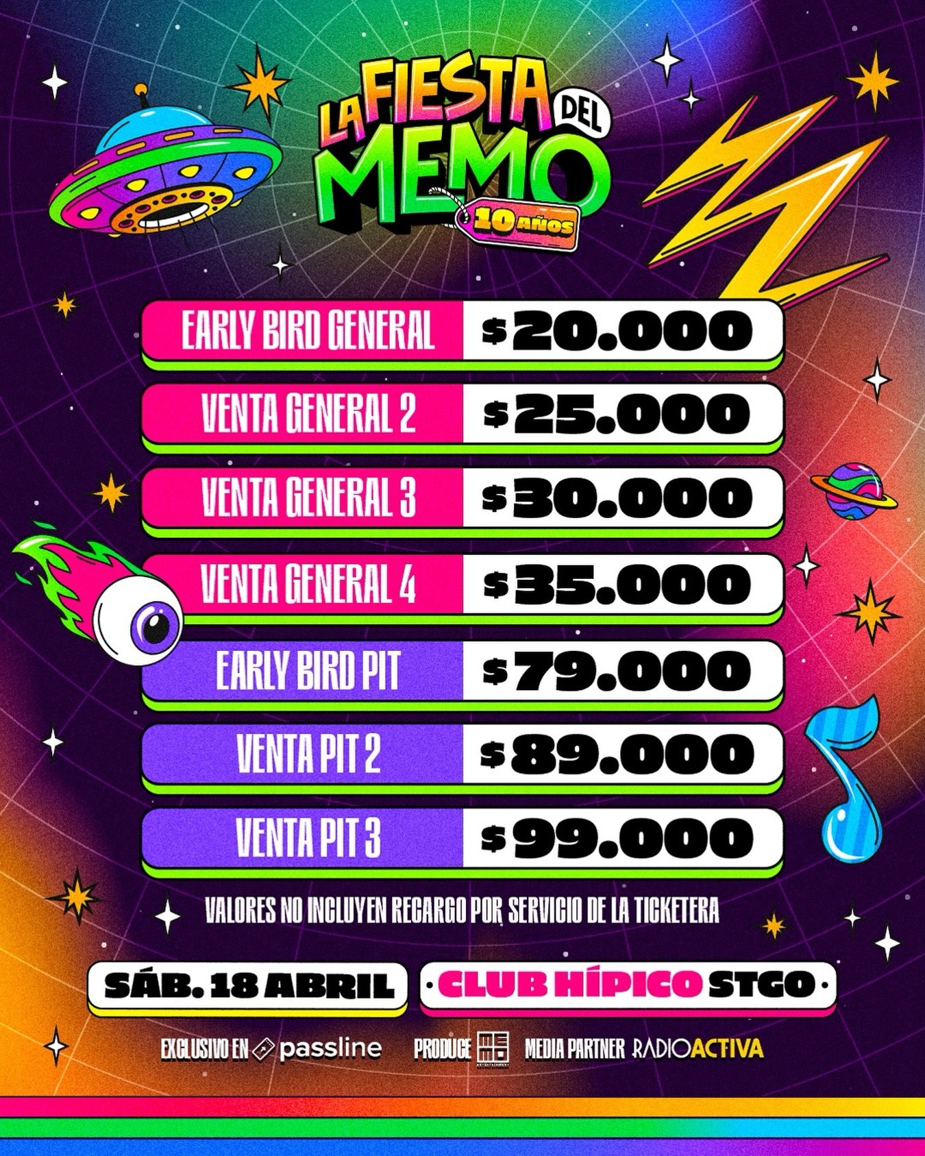 La Fiesta del Memo 2026 @ Club Hípico | PRECIOS