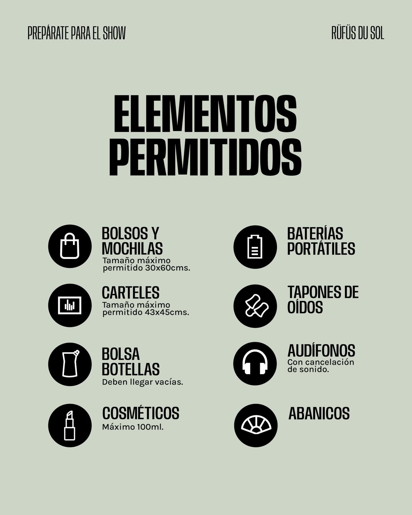 RÜFÜS DU SOL | Movistar Arena | Elemento Permitidos