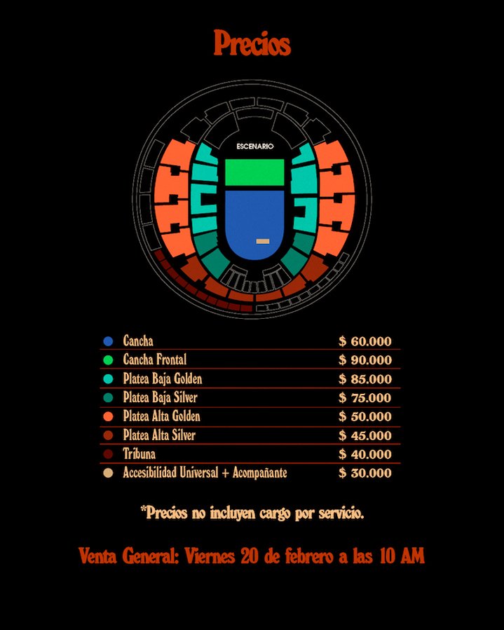 PULP | Movistar Arena | PRECIOS