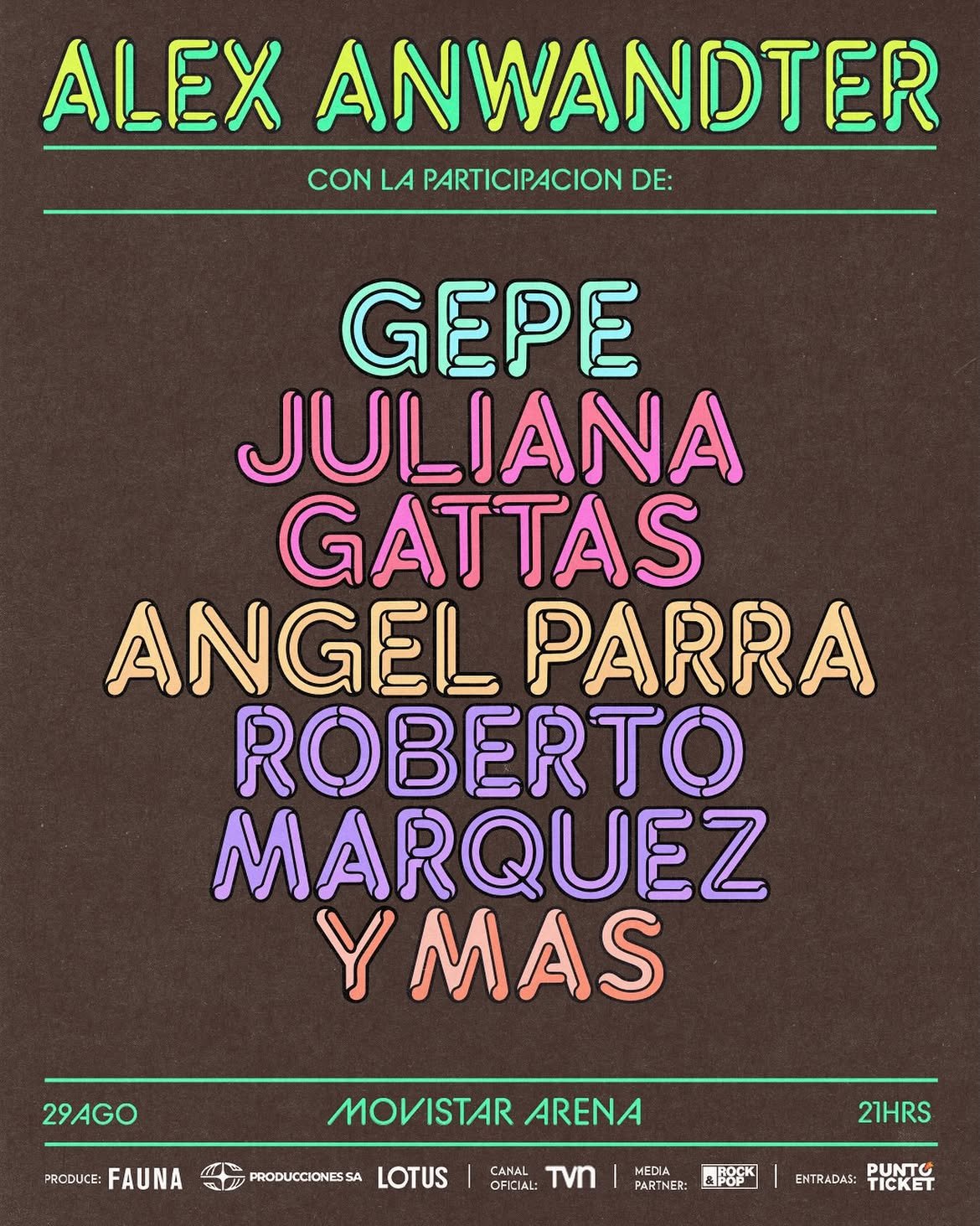 Alex Anwandter en Movistar Arena | INVITADOS | Afiche